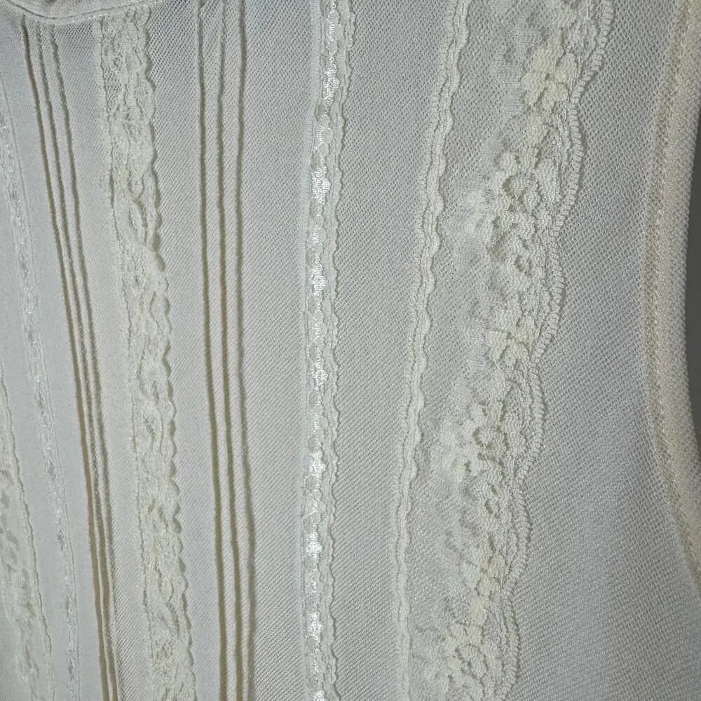 The Limited Sleeveless Lace Detail Top Ruffle Neck Tank Blouse - Picture 3 of 7